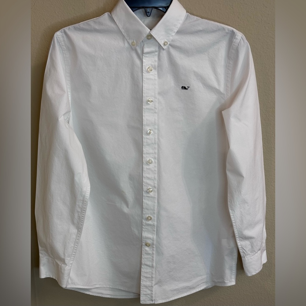 Vineyard Vines White Button-Down Shirt - Boys L Large 16